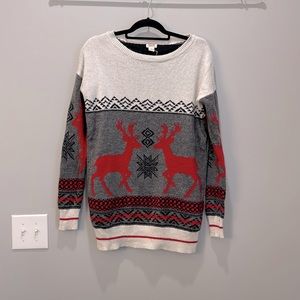 Mossimo Festive Reindeer Sweater sz M